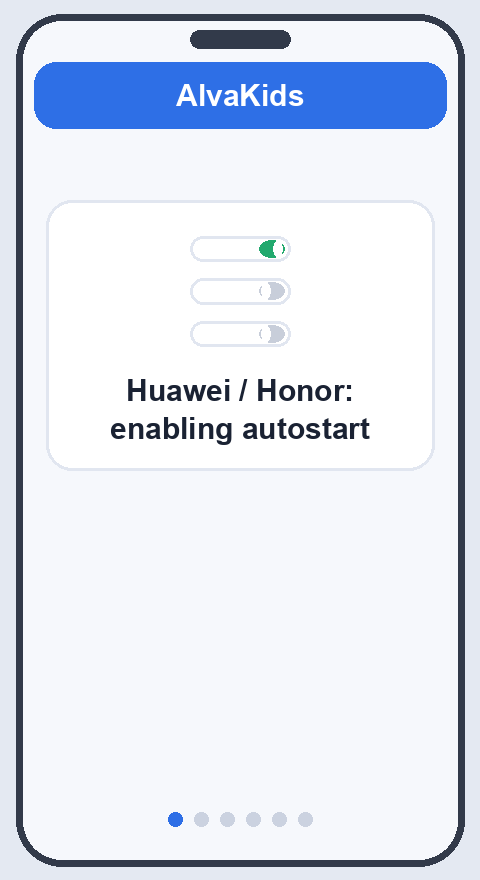 Open Phone Manager, switch AlvaKids to manual app launch, allow it to run in the background, set battery to no restrictions, then lock the app in recents
