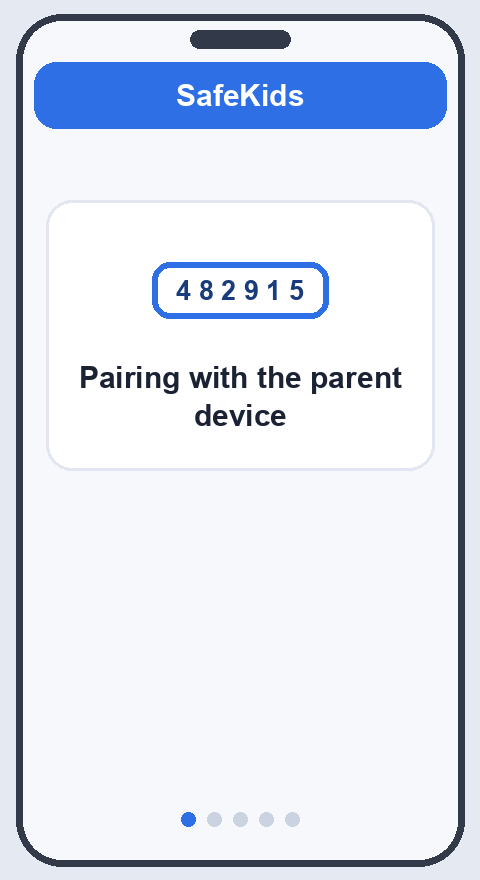 Pairing code on parent phone